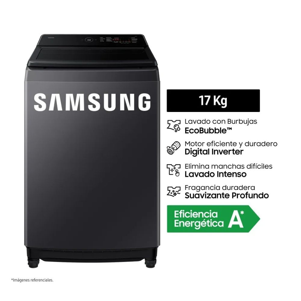 Lavadora Samsung WA40F17E7CPE 17 Kg Gris Grafito