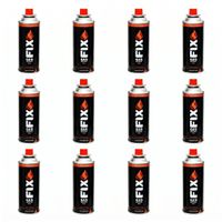 12x Gas Butano FIX Ultra Refinado valvula universal cocinillas flameadores EDI-41012