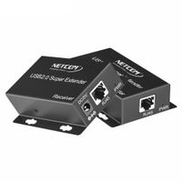Kit Extensor USB 2.0 de 4 Puertos por Cable de Red RJ45 hasta 60 Metros Netcom