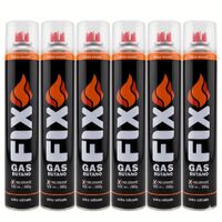 6x Gas Butano FIX Ultra Refinado valvula universal cocinillas flameadores EDI-4106