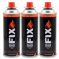 3x Gas Butano FIX Ultra Refinado valvula universal cocinillas flameadores EDI-4103