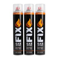 3x Gas Butano FIX Ultra Refinado Recarga Todo Tipo Encendedores sopletes 3EDI-500