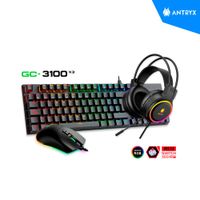 KIT ANTRYX GAMING AUDIFONO TECLADO MOUSE GC 3100 X3 BLACK RED SWITCH