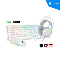 KIT ANTRYX GAMING AUDIFONO TECLADO MOUSE GC-3100 X3 WHITE RED SWITCH