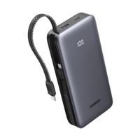 UGREEN Power Bank 20000mAh 30W PD con Cable USB-C Integrado Pantalla LED PB528 - 55985B