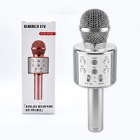 MICRÓFONO KARAOKE BLUETOOTH CON PARLANTE INTEGRADO PLATEADO
