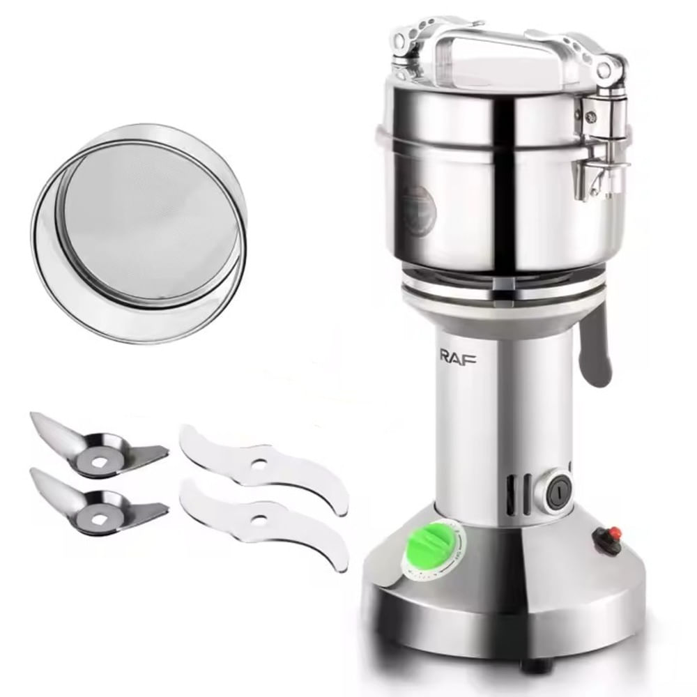Molinillo de Café y Granos RAF 1480W Eléctrico 200g Plateado
