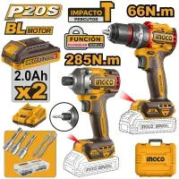Kit combinado atornillador  TALADRO Y ATORNILLADOR DE IMPACTO CKLI20277 ingco doble bateria