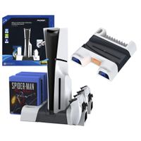 Soporte multifuncional Ps5 Fat slim y Pro negro y blanco