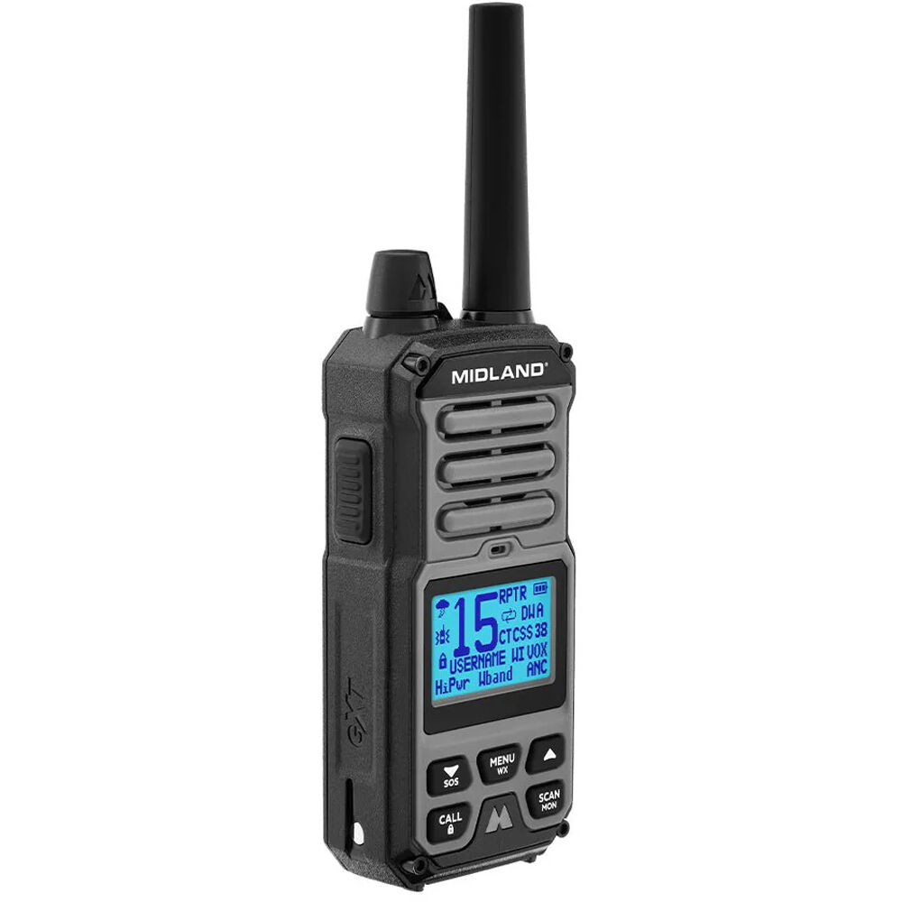 Midland GXT67 Pro Radio Bidireccional GMRS 5W IP67 con 99 Canales, Cancelación de Ruido A