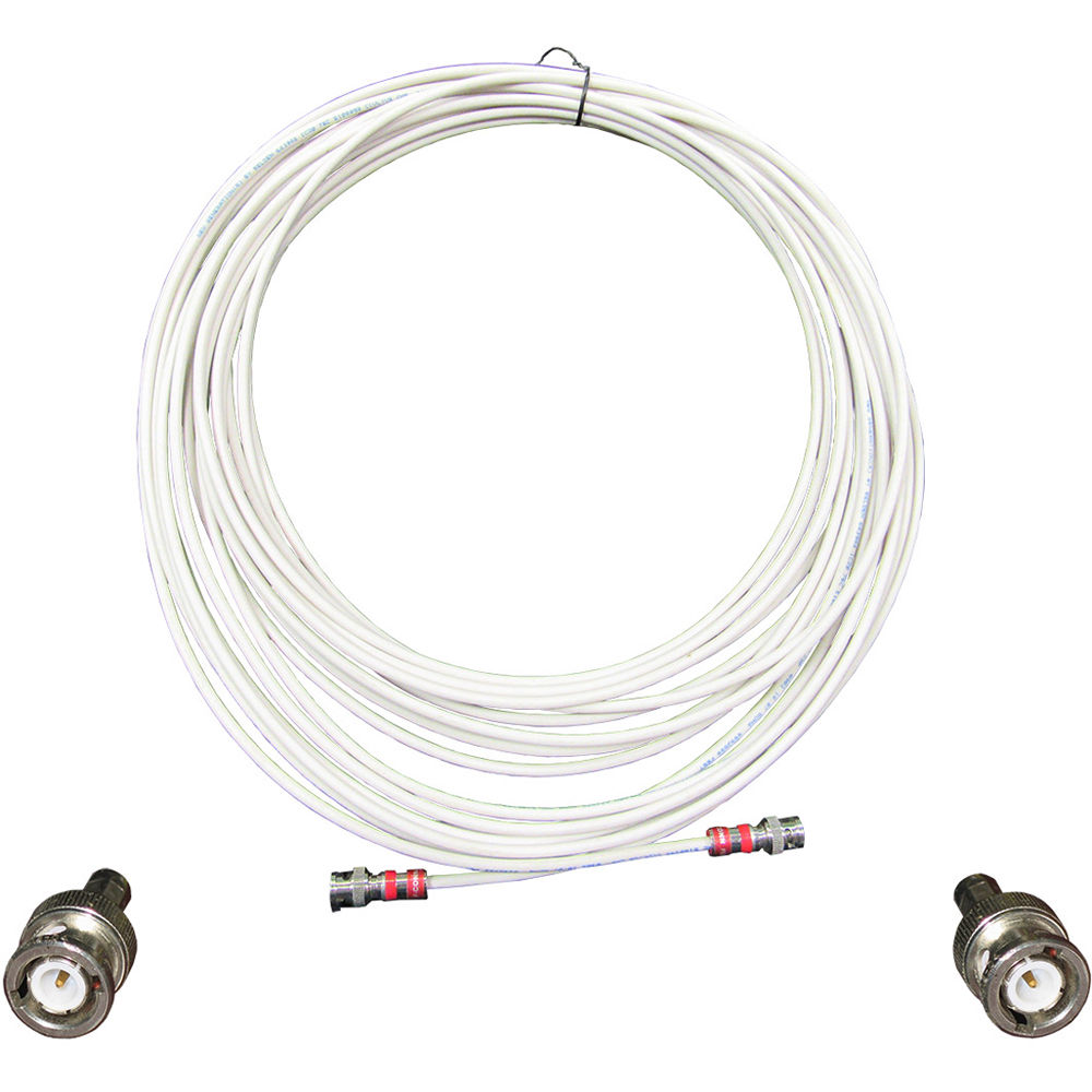 PTZOptics Cable de Video Plenum 3G-SDI 100' Blanco - Belden 1695A, Conectores BNC Macho