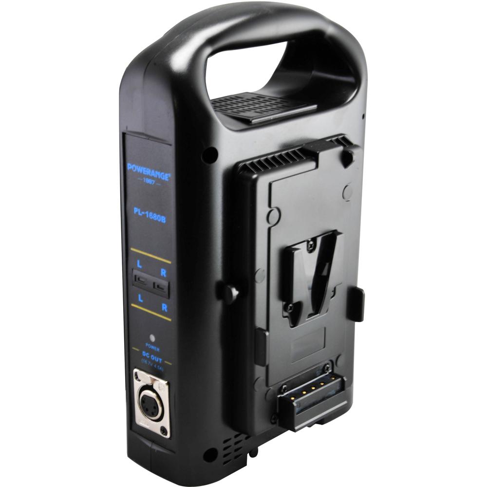 POWERANGE Cargador Portátil PR-PL-1680B para Baterías V-Mount, Doble Canal, 100W, Salida