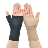 Guantes de Compresión - Dedos Abiertos - Soporte para Artritis. Túnel Carpiano TALLA M NEGRO