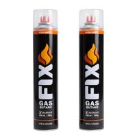 2x Gas Butano FIX Ultra Refinado Recarga Todo Tipo Encendedores sopletes 2EDI-500