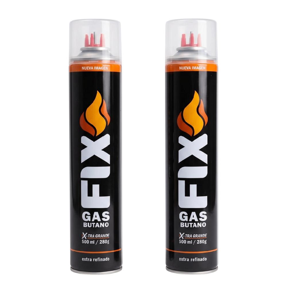 2x Gas Butano FIX Ultra Refinado Recarga Todo Tipo Encendedores sopletes 2EDI-500