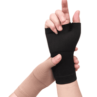 Guantes de Compresión - Dedos Abiertos - Soporte para Artritis. Túnel Carpiano TALLA XL NEGRO