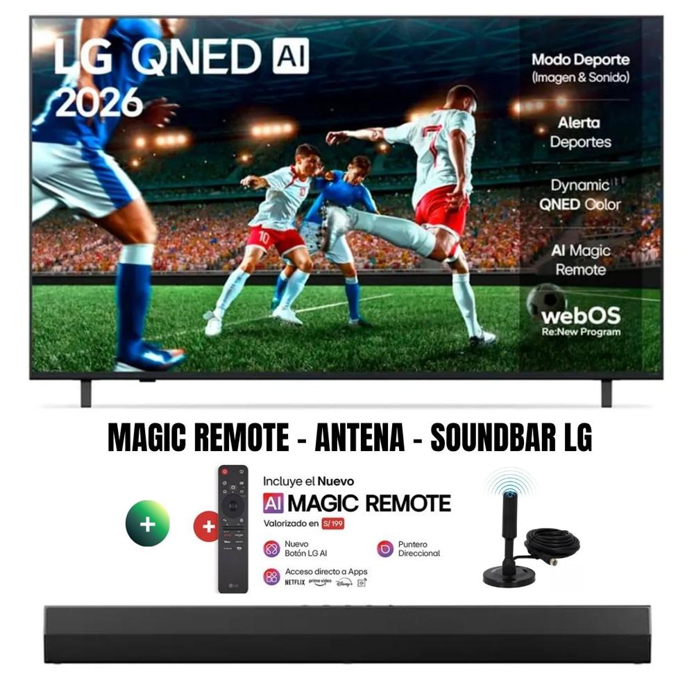 Televisor Smart TV 50'' QNED UHD 4K ThinQ AI 50QNED73ASA 2026 - Ant - Magic - Soundbar LG