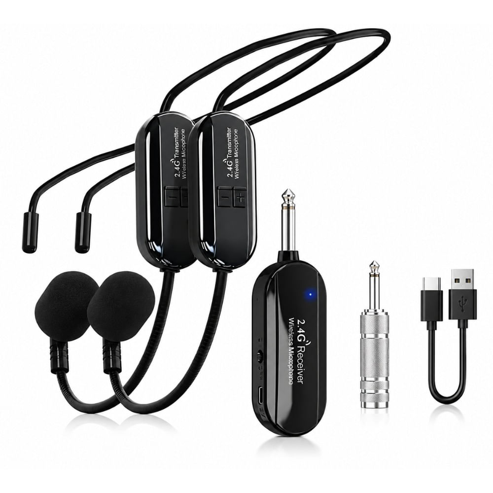 Micrófono Inalámbrico Dual Diadema Y Mano 2.4g