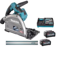 COMBO MAKITA SIERRA DE INCISIÓN SP001GZ -2 BATERÍAS 4.0 AH - CARGADOR RÁPIDO - RIEL GUÍA 1.5 M