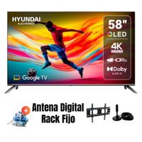 Televisor Smart TV Hyundai 58 QLED UHD 4K GoogleTV HYLED5813QG - Ant - Rack Fijo