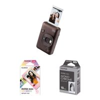 FUJIFILM instax mini LiPlay Cámara Híbrida Instantánea Deep Bronze con Kit de Película