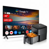 Combo Televisor 32 Pulgadas Google TV HD Más Freidora de Aire 3L