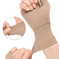 Guantes de Compresión - Dedos Abiertos - Soporte para Artritis. Túnel Carpiano TALLA M BEIGE