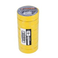 Pack x 8  Cinta Aislante Truper 0.75 pulgadas x 18m 12503 - Amarillo