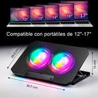 Cooler Ventilador para Laptop hasta 17 pulgadas 6 Niveles 2 puerto USB