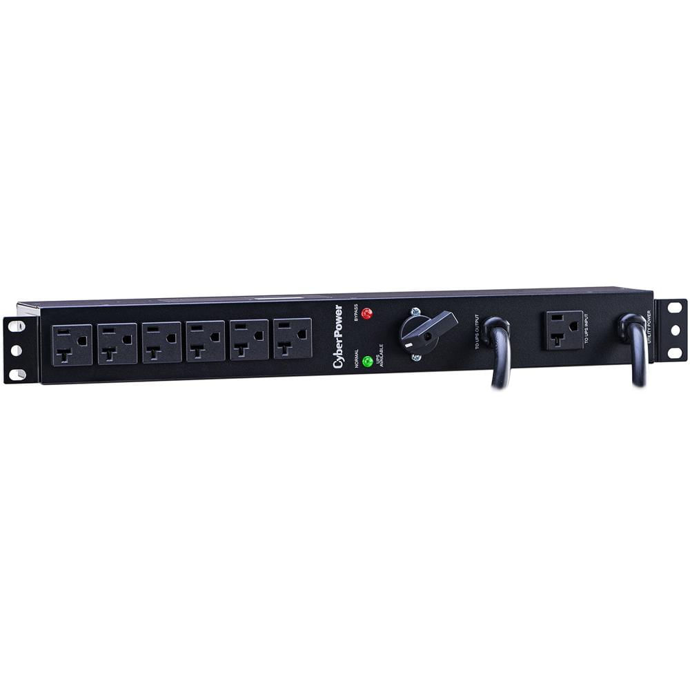 CyberPower PDU MBP20A6 Mantenimiento Bypass 1 RU, 6 Salidas NEMA 5-20R, Entrada NEMA 5-20R