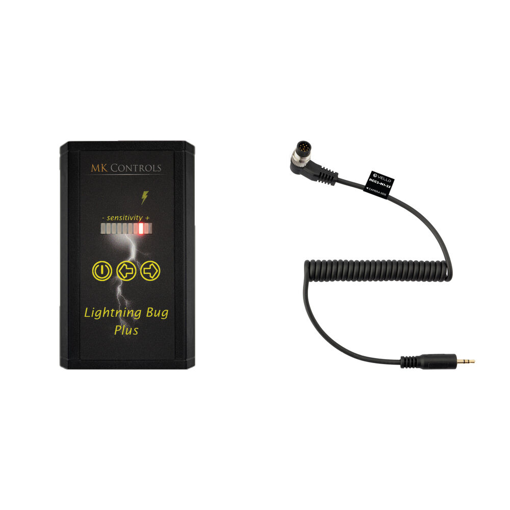 MK Controls Lightning Bug Plus Kit con Cable de Disparo Vello 2.5mm para Cámaras Nikon 10