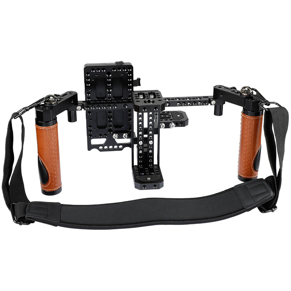 CAMVATE Kit de Soporte para Monitor de Director con Doble Mango y Correa de Cuello para Mo