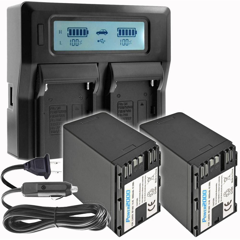 Vidpro Kit de 2 Baterías BP-A60 y Cargador Doble con Pantalla LCD (14.4V, 6800mAh) para C