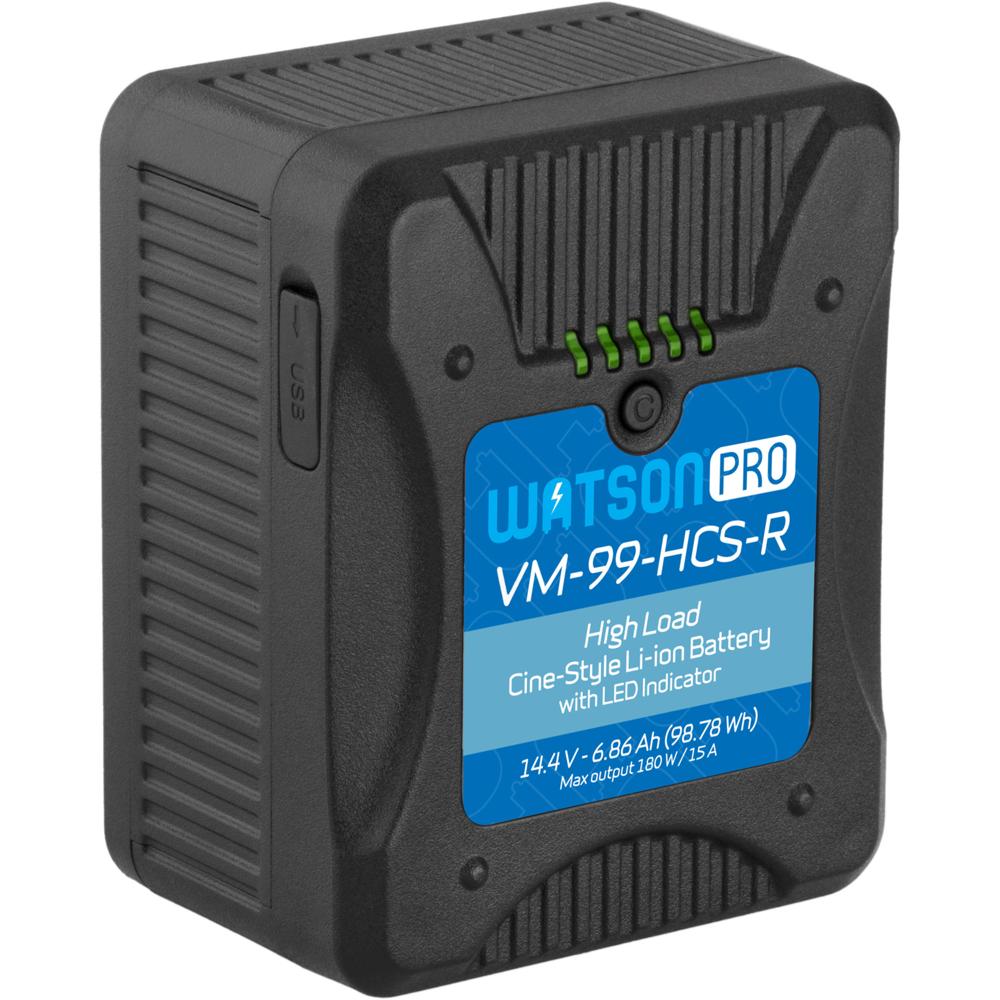 Watson Pro Cine Batería V-Mount 99Wh - Soporta hasta 15A, D-Tap y USB, Protección Inteli
