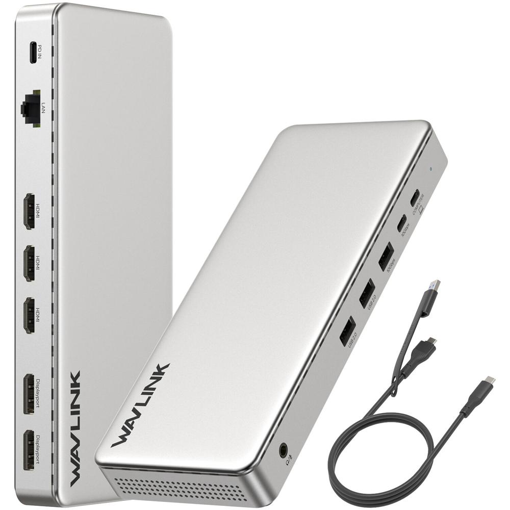 Wavlink Docking Station 13-en-1 UG77PD1 Triple Display, 4K60, 85W Passthrough, 2x DisplayP