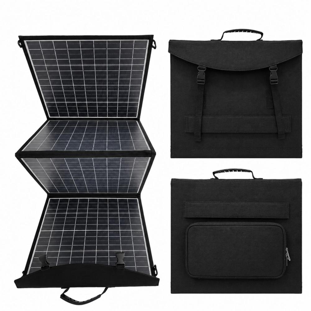 Panel Solar Plegable 100W 18V USB Para Camping Y Emergencia