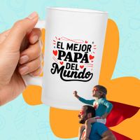 Taza Mug Papá Vidrio Pavonado 600ml