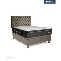 Dormitorio Praktibox Cromopedic 1.5 Plazas Capitone Beige Vivid