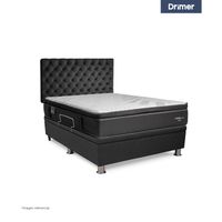Dormitorio Praktibox Cromopedic Queen Capitone Gris Oscuro