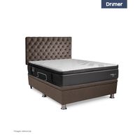 Dormitorio Praktibox Cromopedic 1.5 Plazas Capitone Marron