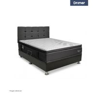Dormitorio Praktibox Laqueado Cromopedic 1.5 Plazas Cuadros Gris Oscuro