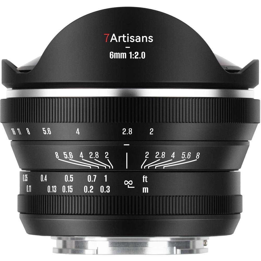 7Artisans Lente Fisheye 6mm f/2 para Sony E - 220° de Ángulo de Vista, Enfoque Manual, D