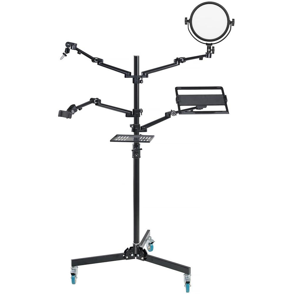 GVM Soporte de Transmisión Móvil ZJ-Z2 con Base Tripode y Ruedas, Altura Máxima de 5.1'