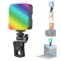 Luz Led RGB Recargable AY 83 Con Soporte Clip Celular Camaras Selfie