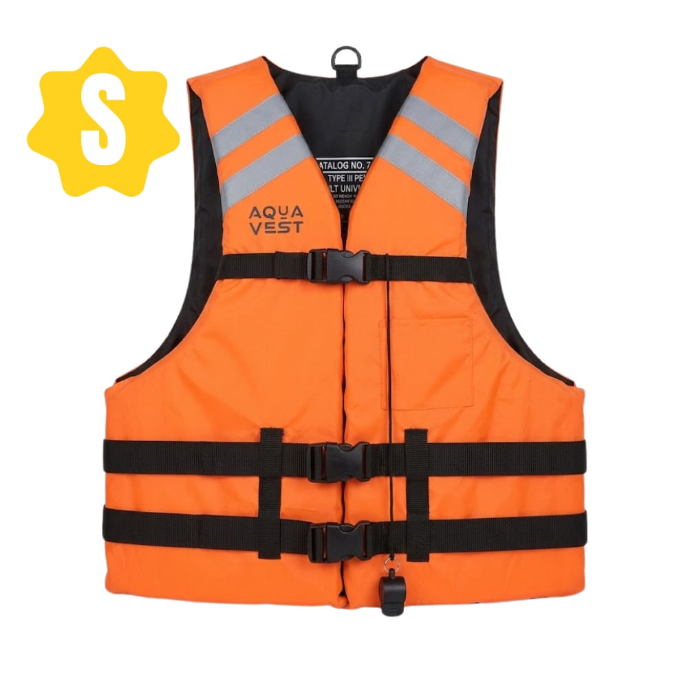 Chaleco Salvavidas Aqua Vest con Silbato y Cintas Reflectivas S
