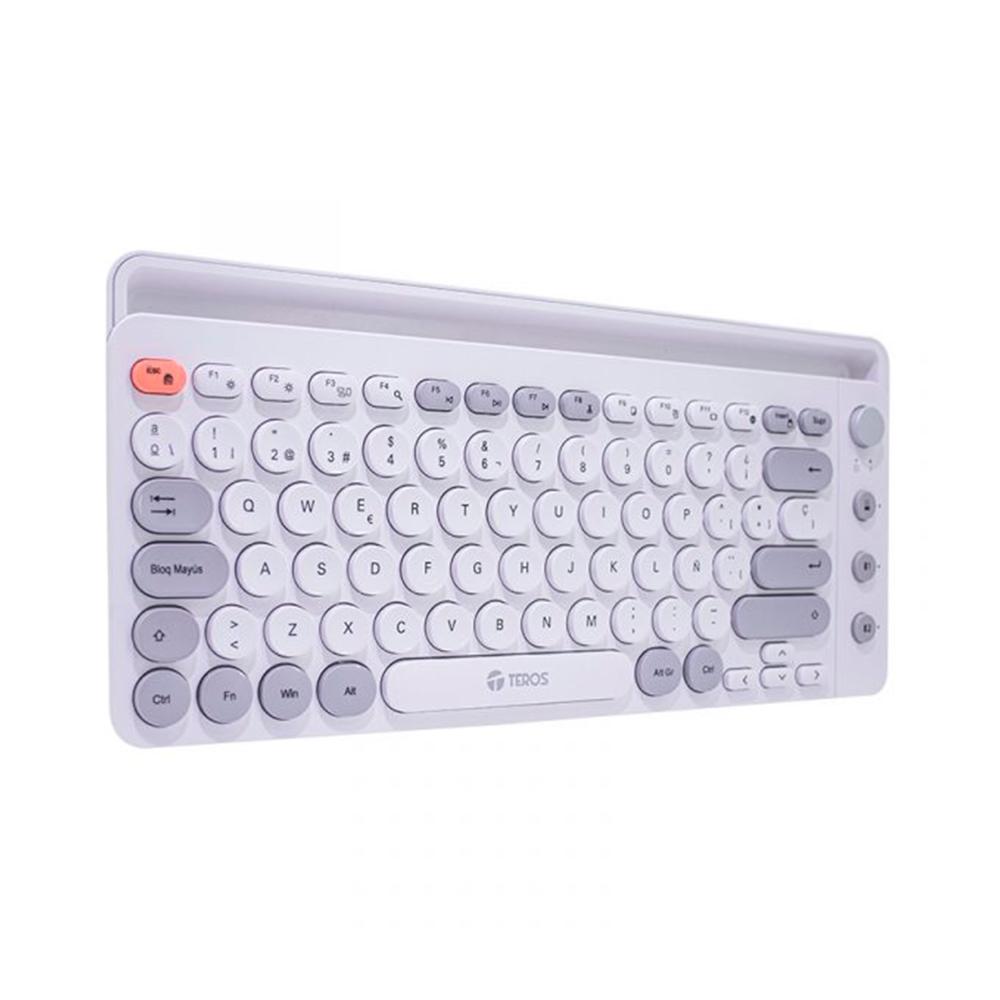 TECLADO INALAMBRICO TEROS TE-4070S 2.4 GHz bluetooth 3 0 5 2 80 teclas blanco