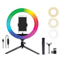 Aro de Luz LED Regulable con Trípode Soporte para Móvil para Selfies Tiktoker y Streaming en Vivo