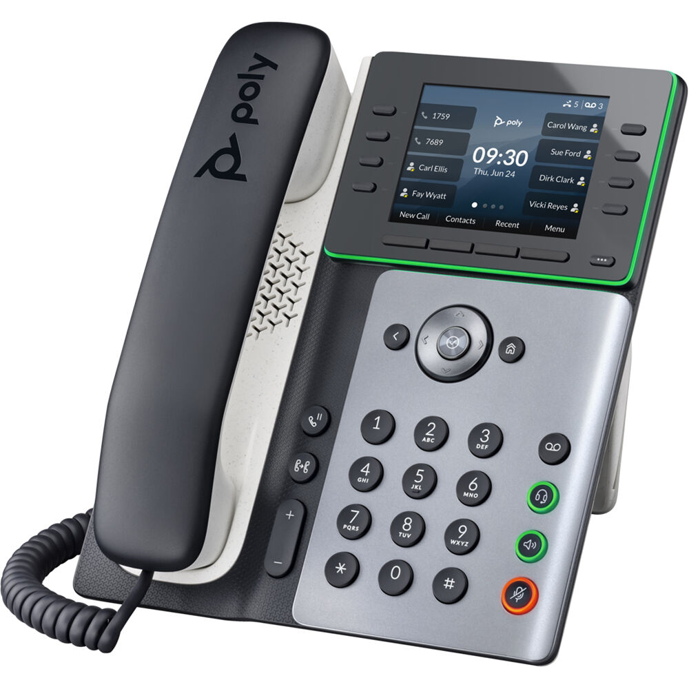 Poly Edge E350 Teléfono IP de Escritorio 3.5"" Color IPS, 32 Líneas Soportadas, Wi-Fi 4,