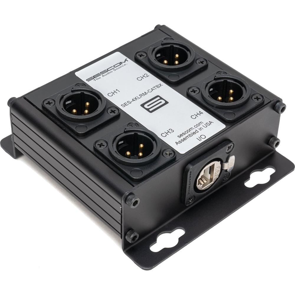 Sescom Extensor de Audio Balanceado Pasivo de 4 Canales sobre Cat 5/6/7 con Conectores XLR