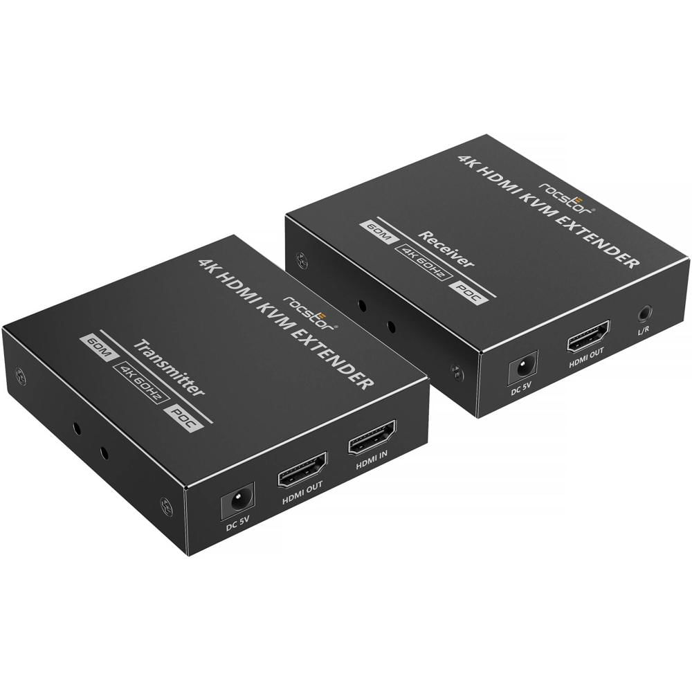 Rocstor TrueReach TR17 KVM Extender Kit 4K60 HDR HDMI sobre Ethernet hasta 197' con PoC y